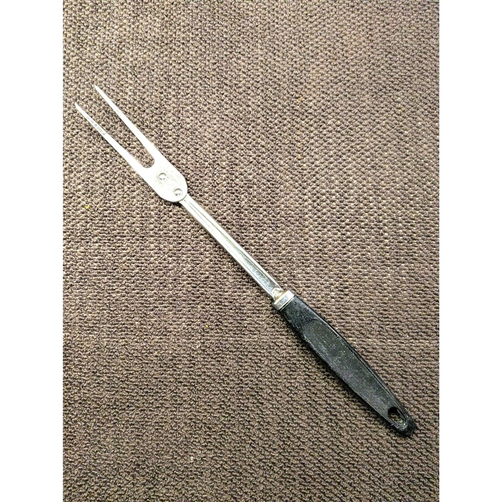 Vintage Ekco USA Stainless Steel Meat Carving Fork Mid-Century Kitchenware